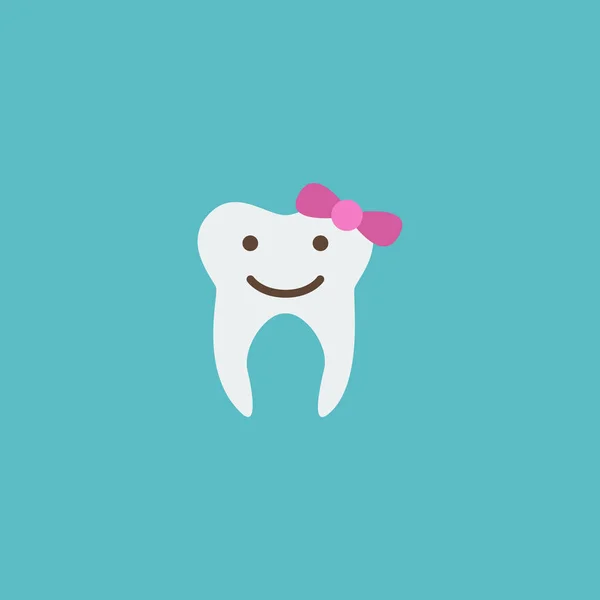 Elemento dentário de ícone plano. Ilustração do vetor do dentista das crianças do ícone liso isolado no fundo limpo. Pode ser usado como símbolos dentários, crianças e dentistas . —  Vetores de Stock