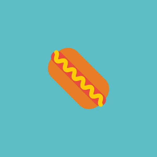 Elemento Flat Icon Hot Dog. Ilustração vetorial de salsicha de ícone plana isolada em fundo limpo. Pode ser usado como salsicha, símbolos rápidos e alimentares . — Vetor de Stock