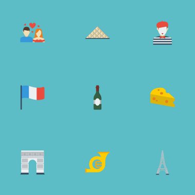 Düz simgeler aşk, Piramit, kaşar peyniri ve diğer vektör öğeleri. Ülke düz simgeler simge kümesi de içerir gösterisi, kemer, trombon nesneleri.