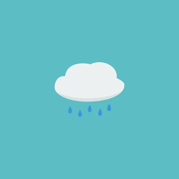 Elemento de nuvem de ícone plano. Ilustração vetorial de chuva de ícone plana isolada em fundo limpo. Pode ser usado como símbolos de chuva, nuvem e tempo . — Vetor de Stock