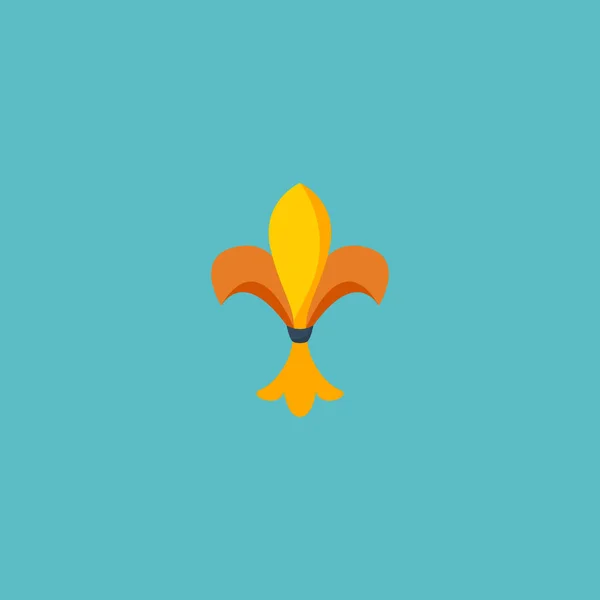 Icono plano Fleur De Lis Element. Ilustración vectorial de adorno de icono plano aislado sobre fondo limpio. Puede ser utilizado como Fleur, De Y Lis Símbolos . — Vector de stock