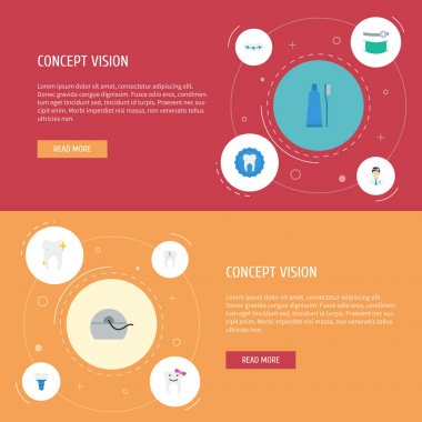 Düz simgeler implantasyonu, çürük, diş ve diğer vektör öğeleri. Diş düz simgeler simge kümesi de çürüme, sağlıklı, hijyen nesneleri içerir.