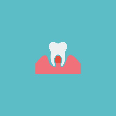 Düz simgesi Parodontosis öğesi. Temiz arka plan üzerinde izole düz simgesi Gingivitis vektör Illustration. Gingivitis, Parodontosis ve diş sembolleri kullanılabilir.