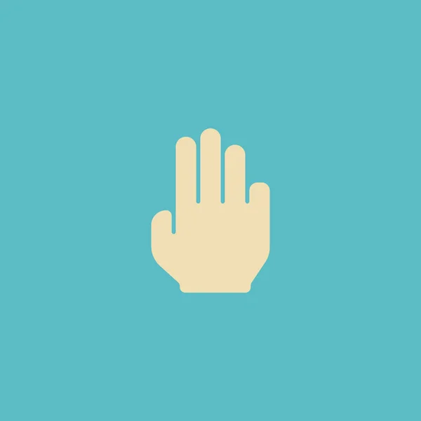 Icono plano de tres elementos. Ilustración vectorial de dedo de icono plano aislado sobre fondo limpio. Puede ser utilizado como dedo, tres y símbolos de gesto . — Archivo Imágenes Vectoriales