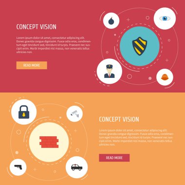 Düz simgeler polis, silah, kamera ve diğer vektör öğeleri. Düz simgeleri simgeleri tedarik da içeren bomba, güvenli, kilit nesneler.