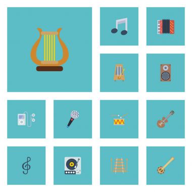 Düz simgeler Quaver, akustik, sesi sembolü ve diğer vektör öğeleri. Müzik düz simgeler simge kümesi de müzikal, kutu, Mp3 nesneleri içerir.