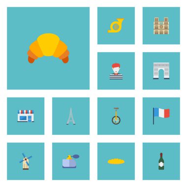 Düz simgeler alkol, pandomim, bayrak ve diğer vektör öğeleri. Ayrıca tek tekerlekli sirk bisikletine, Eiffel, Baker nesneleri içeren küme ülke düz simgeleri simgeleri.