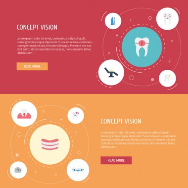 Düz simgeler ağız kokusu, diş fırçası, mobilya ve diğer vektör öğeleri. Diş düz simgeler simge kümesi de diş, sağlıklı, diş hekimi nesneleri içerir.