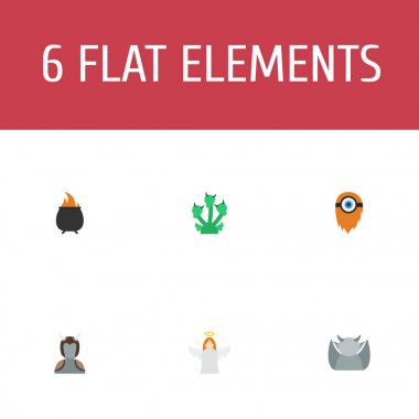 Düz simgeler yılan, yangın, kötülük ve diğer vektör öğeleri. Çizgi film düz simgeler simge kümesi de içerir Hydra, Orc, Avatar nesneleri.