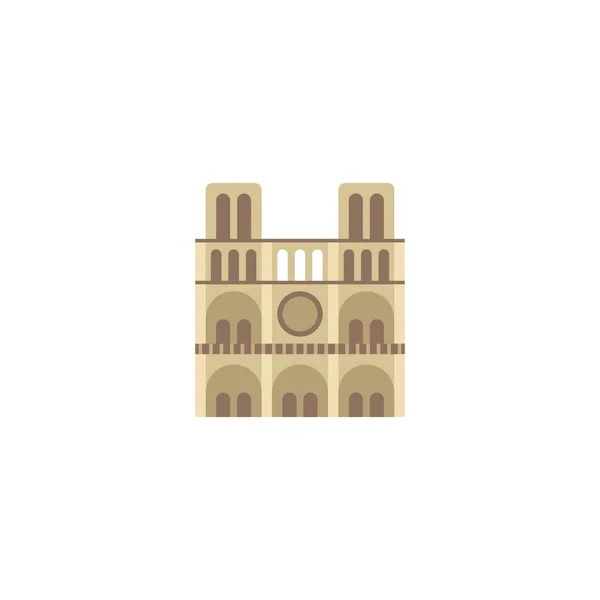 Flat Icon Notre Dame Element. Vector Illustration Of Flat Icon Cathedral Isolated On Clean Background. Can Be Used As Cathedral, Notre And Dame Symbols. — Stock Vector
