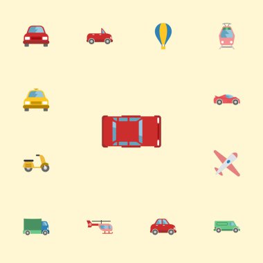 Düz simgeler otomobil, kamyon, Scooter ve diğer vektör öğeleri. Araç düz simgeler simge kümesi de içerir araç, motosiklet, tramvay nesneleri.