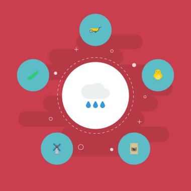 Düz simgeler çuval, kabak, bulut ve diğer vektör öğeleri. Ayrıca tarım düz simgeler simge kümesi içerir yetiştirilen, salatalık, Mill nesneleri.