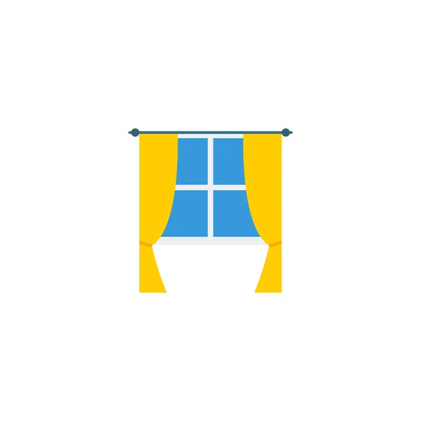 Flaches Symbol-Fensterelement. Vektorillustration des flachen Symbolflügels isoliert auf sauberem Hintergrund. kann als Flügel-, Fenster- und Vorhangsymbole verwendet werden. — Stockvektor