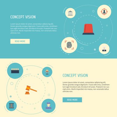 Düz simgeler yargıç Tokmak, mahkum, Müfettiş ve diğer vektör öğeleri. Suç düz simgeler simge kümesi de içerir suçlu, sinyal, jüri üyeleri nesneleri.