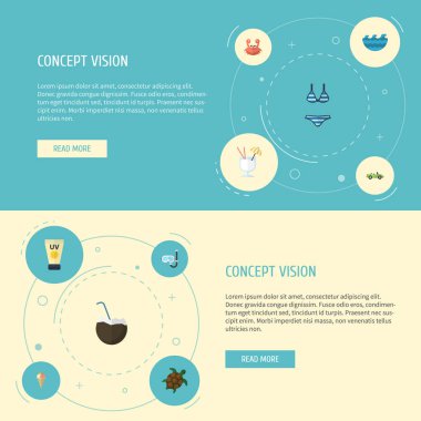 Düz simgeler içki, Cocos, kaplumbağa ve diğer vektör öğeleri. Yaz düz simgeler simge kümesi de Bikini, Cabriolet, güneş kremi nesneleri içerir.