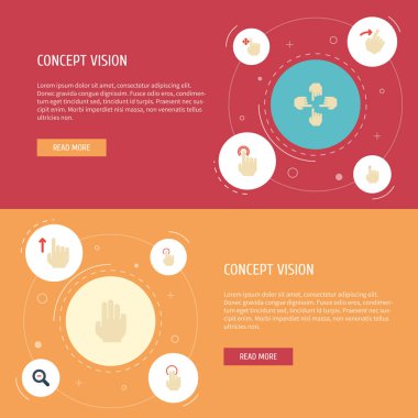 Düz simgeler tokatlamak, tek musluk, dokunmatik ekran ve diğer vektör öğeleri. Jest düz simgeler simge kümesi de, çift, yumuşak nesneleri içerir.