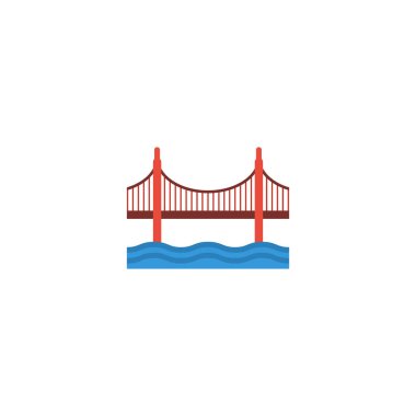 Düz simgesi Golden Gate öğesi. Düz simgesi üzerinde temiz arka plan izole köprü vektör Illustration. Golden, devlet ve köprü sembolleri kullanılabilir.