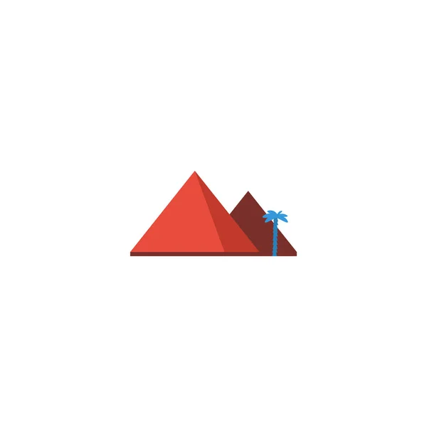 Flache Ikone giza Element. Vektor-Illustration des flachen Symbols große Pyramide isoliert auf sauberem Hintergrund. kann als großes Pyramiden- und Giza-Symbol verwendet werden. — Stockvektor