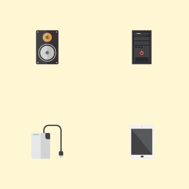 Düz simgeler avuçiçi, sistem biriminin, amplifikatör ve diğer vektör öğeleri. Pc düz simgeler simge kümesi de Tablet, işlemci, avuçiçi nesneleri içerir.