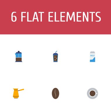 Düz simgeler içecek, Arabica bakla, Ibrik ve diğer vektör öğeleri. Kahve düz simgeler simge kümesi de yiyecek, içecek, Cezve, cep nesneleri içerir.
