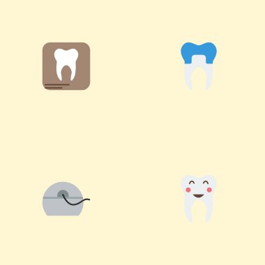 Düz simgeler emaye, diş taç, ağız kokusu ve diğer vektör öğeleri. Diş düz simgeler simge kümesi de ipi, diş, Radyoloji nesneleri içerir.