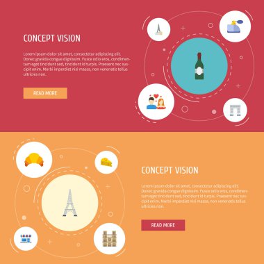 Düz simgeler Restoran, Cheddar, Katedrali ve diğer vektör öğeleri. Europe düz simgeler simge kümesi de kule, kemer, çift nesneleri içerir.