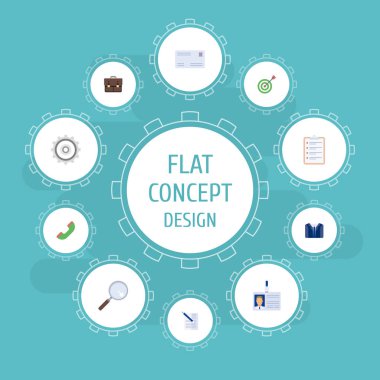 Düz simgeler hedef, Büyüteç, sözleşme ve diğer vektör öğeleri. İş düz simgeler simge kümesi de hedef, Zoom, amaç nesneleri içerir.