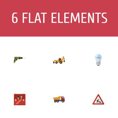 Simgeler düz stil matkap, işçi işareti, araç kutusu ve diğer vektör öğeleri. Sanayi simgeleri düz stil simgeler kümesi de içerir tamir, traktör, Beko nesneleri.