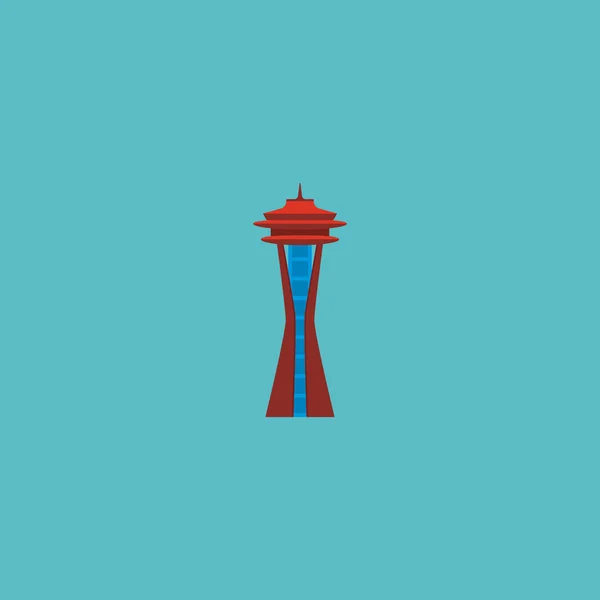 Space needle icon flat element.  illustration of space needle icon flat isolated on clean background for your web mobile app logo design.