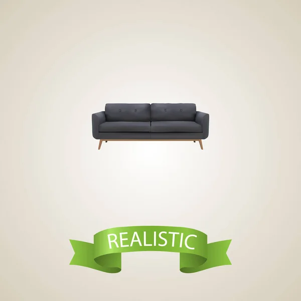 Settee realistiska inslag. Vektorillustration av soffan realistiska isolerade på ren bakgrund för din mobilapp logotyp webbdesign. — Stock vektor