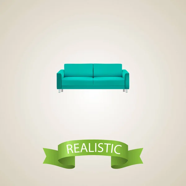 Couch realistisches Element. Vektor-Illustration der Couch realistisch isoliert auf sauberem Hintergrund für Ihre Web-Mobile App Logo-Design. — Stockvektor