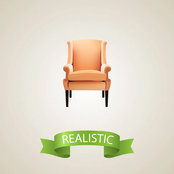 Chair realistic element. Vector illustration of chair realistic isolated on clean background for your web mobile app logo design. — Stock Vector