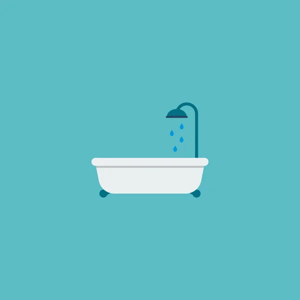 Bañera icono elemento plano. ilustración del icono de la bañera plana aislada sobre fondo limpio para el diseño del logotipo de su aplicación móvil web . —  Fotos de Stock