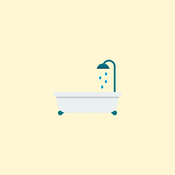 Bathtub icon flat element. Vector illustration of bathtub icon flat isolated on clean background for your web mobile app logo design. — Stock Vector