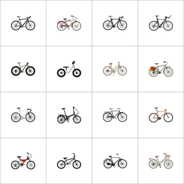 Set of  realistic symbols with postman, woman cycle, balance and other icons for your web mobile app logo design. — Stock Photo, Image