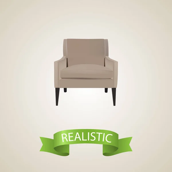 Armchair realistic element. Vector illustration of armchair realistic isolated on clean background for your web mobile app logo design. — Stock Vector