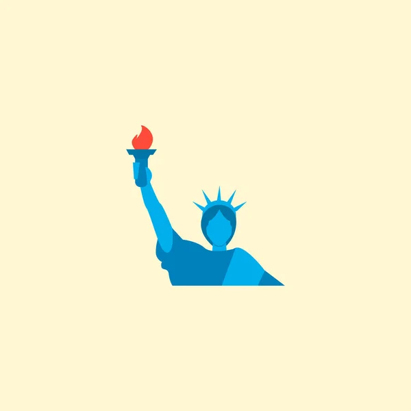 Liberty standbeeld pictogram platte element. Vectorillustratie van liberty standbeeld pictogram plat geïsoleerd op schone achtergrond voor uw web mobiele app logo ontwerp. — Stockvector