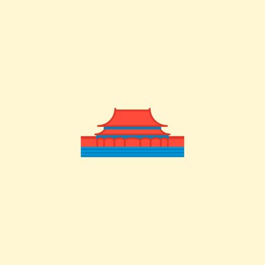 Tienanmen kare simgesi düz öğe. Tienanmen kare simgesi düz web mobil app logo tasarımı için temiz arka plan üzerinde izole vektör çizim.