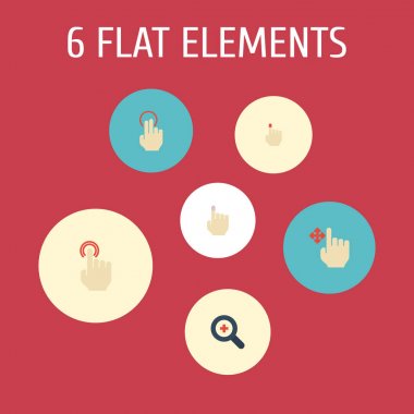 Jest simgeleri çift tıklama, sürükle, ile düz stil sembolleri yakınlaştırmak ve diğer simgeleri web mobil app logo için tasarım.