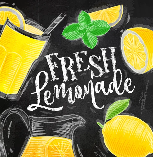 Poster fresco gesso limonata — Vettoriale Stock