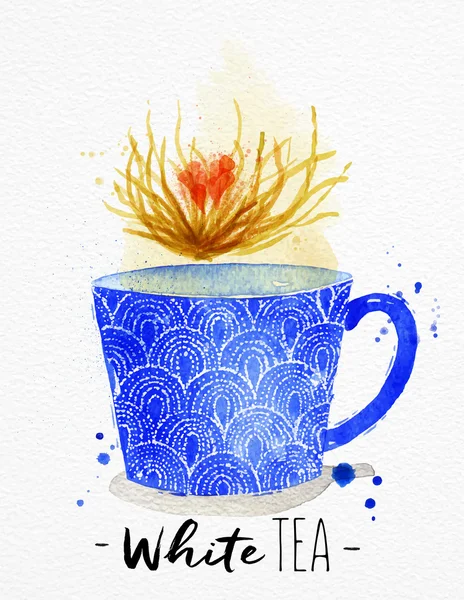 Thé blanc Teacup — Image vectorielle