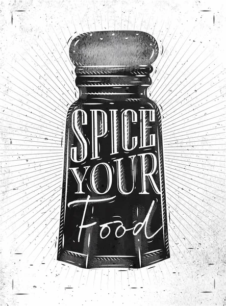 Affiche poivre ricin épice — Image vectorielle