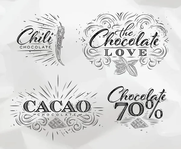 Coleta de etiquetas de chocolate — Vetor de Stock