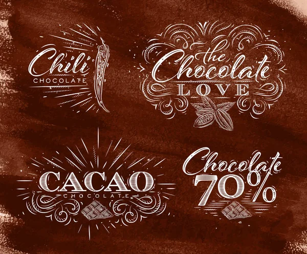 Colección etiquetas chocolate marrón — Archivo Imágenes Vectoriales