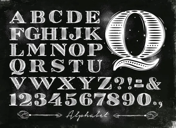 Kreide des alten Alphabets — Stockvektor