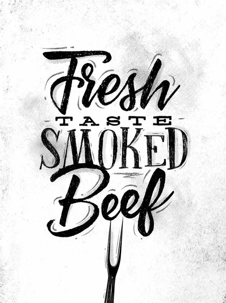 Poster smoked beef — Stock Vector