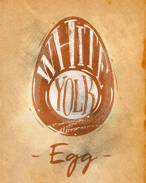 Esquema de corte del huevo artesanal — Vector de stock