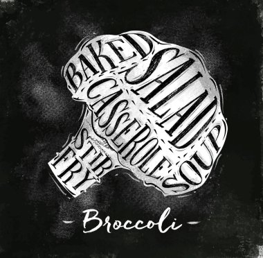 Brokoli kesim düzeni tebeşir