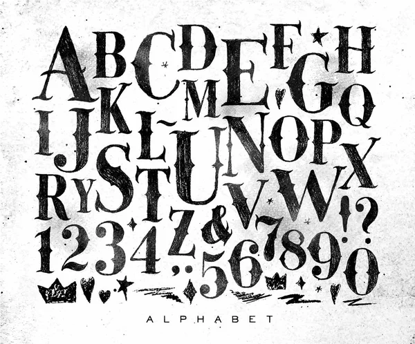 Vintage Gotik alfabesi — Stok Vektör