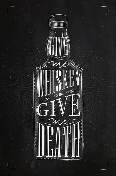 Affisch ge mig whiskey — Stock vektor